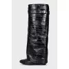 Wide wedge boots