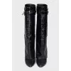 Wide wedge boots