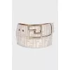 Men's belt with a signature print