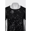 Black sequin suit with tag