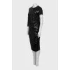 Black sequin suit with tag