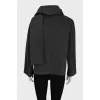 Cropped wool coat with scarf