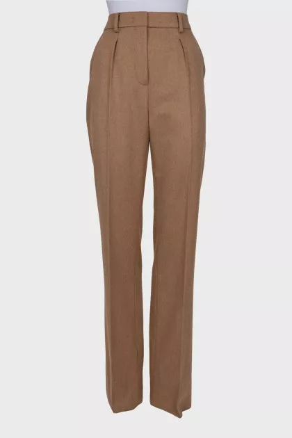 Brown camel wool trousers