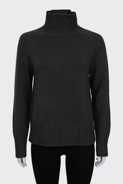 Green wool and cashmere sweater