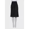 High-waisted wool skirt