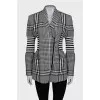 Fitted zip-up jacket with tag