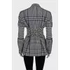 Fitted zip-up jacket with tag