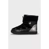 Leather and velvet boots