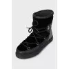Leather and velvet boots