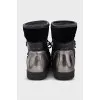 Leather and velvet boots