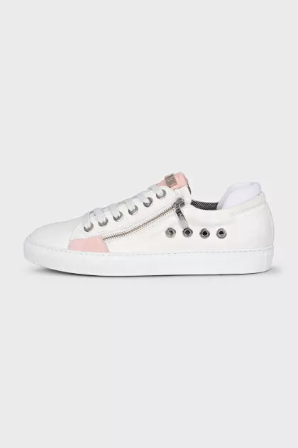 White sneakers with zippers