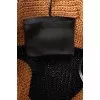 Wicker shopper with leather handles
