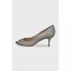 Silver open-toe shoes