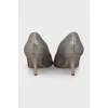 Silver open-toe shoes