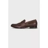 Men's brown leather loafers