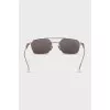 Sunglasses with a massive logo on the brackets