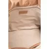 Leather tote with gold logo