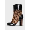 Ankle boots with pony leather inserts