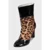 Ankle boots with pony leather inserts
