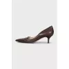 Шкіряні туфлі на підборах kitten heel