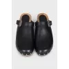 Leather clogs with studs