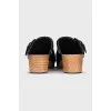 Leather clogs with studs