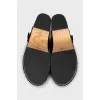 Leather clogs with studs