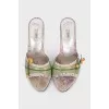 Textile sandals decorated with flowers