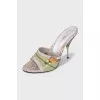 Textile sandals decorated with flowers