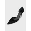 Black suede shoes with beads