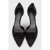 Black suede shoes with beads