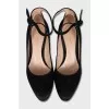 Black block heel shoes
