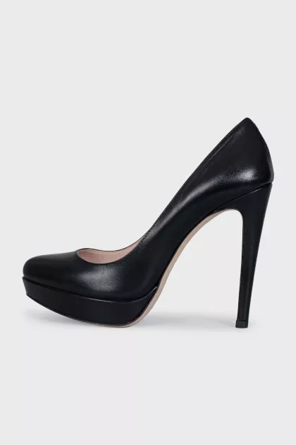 Black leather shoes