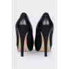 Black leather shoes