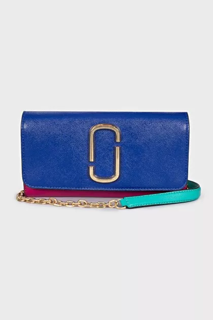Leather crossbody in mixed colors