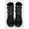 Black boots with metallic decor