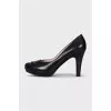 Leather high heels with decoration