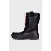 Men's leather boots without fastening