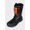 Men's leather boots without fastening