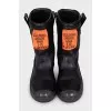 Men's leather boots without fastening