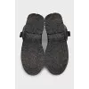 Men's leather boots without fastening