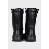 Men's leather boots without fastening