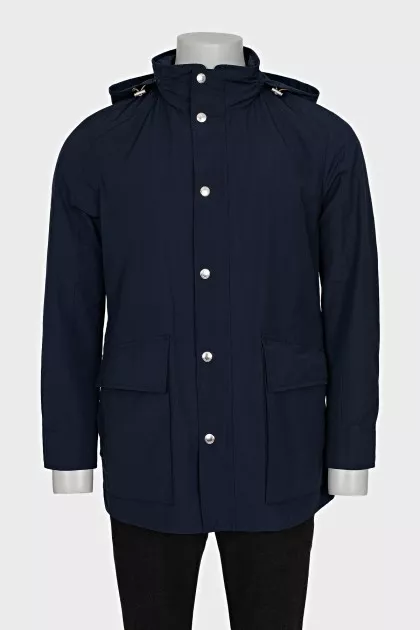 Men's jacket with patch pockets and buttons