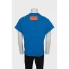 Men's blue t-shirt with patches