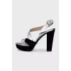 Silver heeled sandals