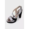 Silver heeled sandals