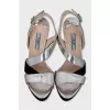 Silver heeled sandals