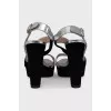 Silver heeled sandals