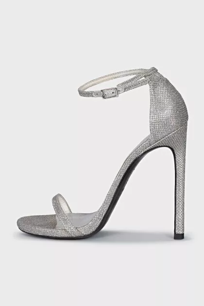 Silver heeled sandals