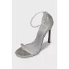 Silver heeled sandals